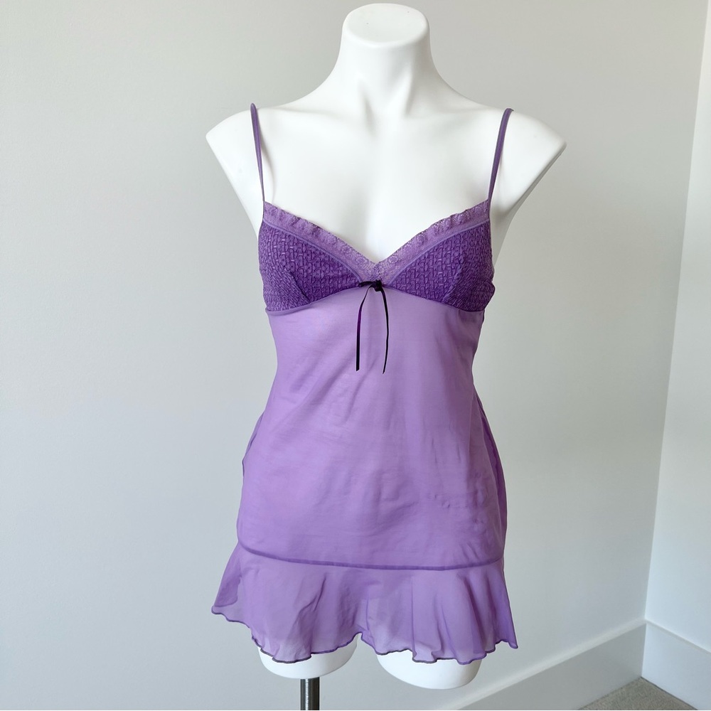 Victoria’s Secret Angels Purple Mesh Slip Nighty M
